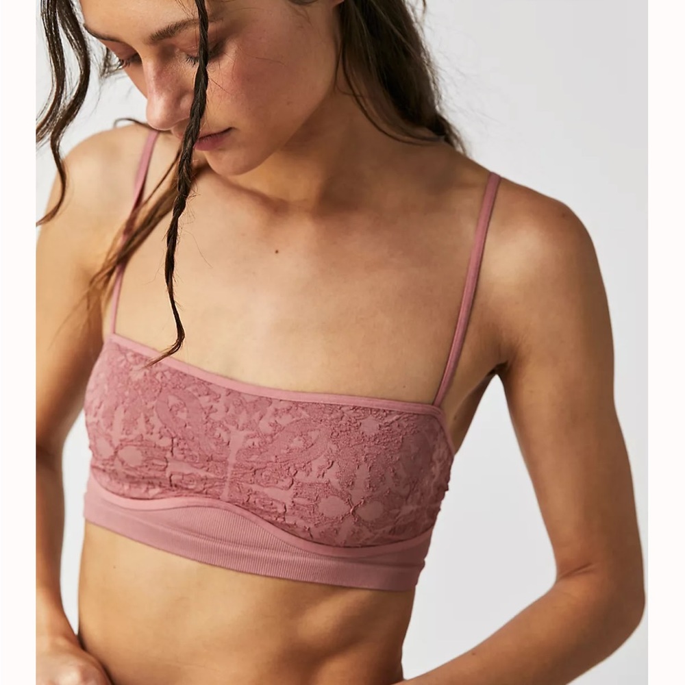 free people intimately love your way longline bralette M/L pink mauve